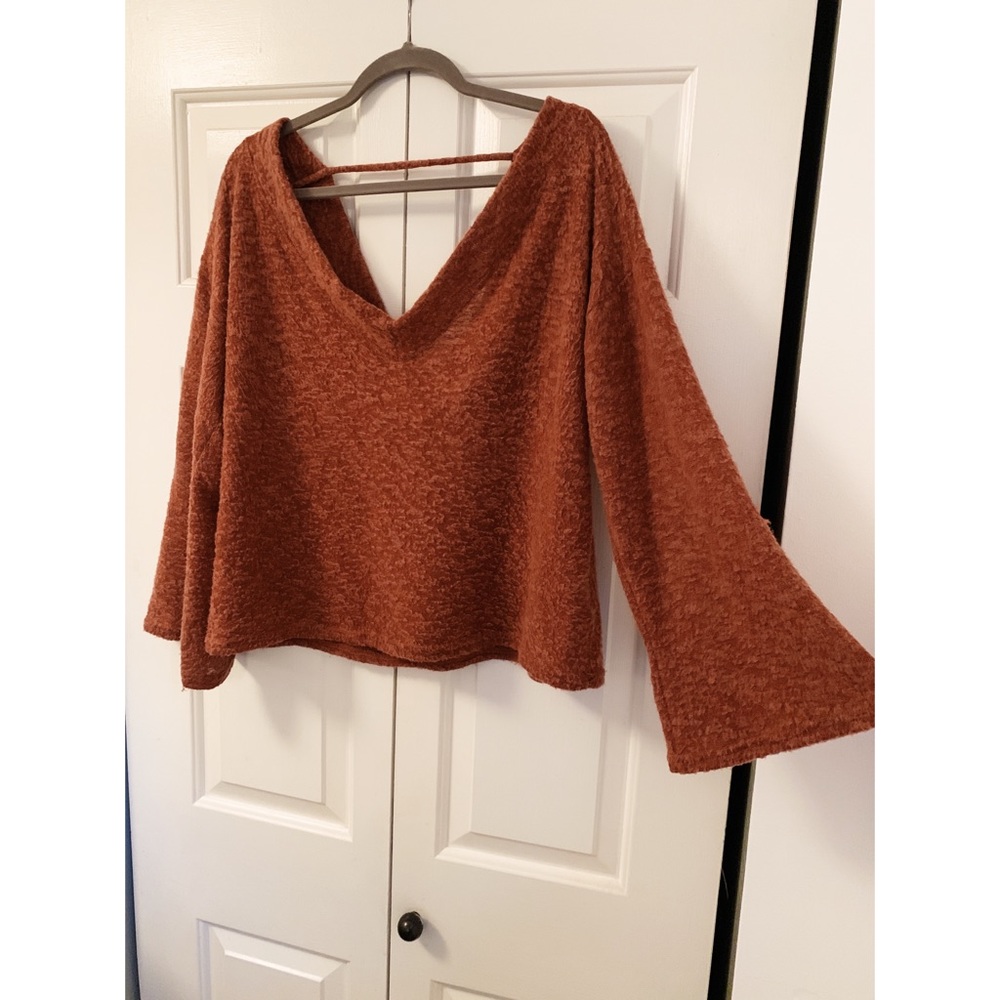 Bell Sleeve Sweater with Low Back